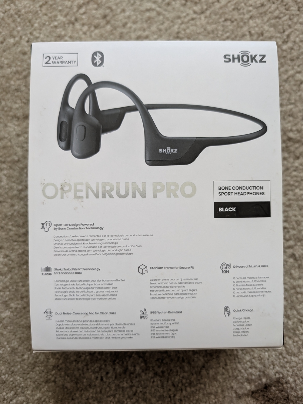 NIB Shokz OpenRun Pro Bone Conduction Sport Headphones - Black - Picture 4 of 10